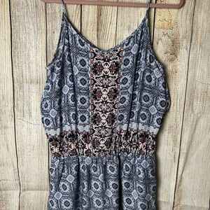 Bohemian Patterned Sleeveless Romper